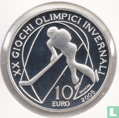 Italië 10 euro 2005 (PROOF) "2006 Winter Olympics in Turin - Ice hockey" - Afbeelding 1