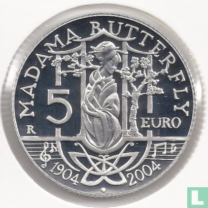 Italy 5 euro 2004 (PROOF) "100th anniversary Creation of the opera Madame Butterfly" - Image 1