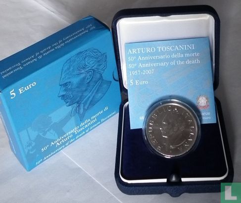 Italien 5 Euro 2007 "50th anniversary of the death of Arturo Toscanini" - Bild 3