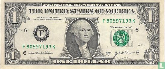 Dollar des États-Unis 1 2003 F - Image 1