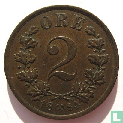 Norwegen 2 Øre 1884 - Bild 1