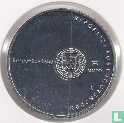 Portugal 8 euro 2003 (zilver 925‰) "European Football Championship 2004 in Portugal - Football is Fair Play" - Afbeelding 1
