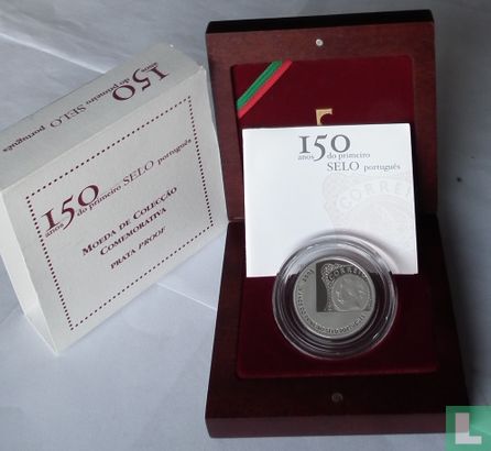Portugal 5 euro 2003 (PROOF - zilver) "150th anniversary of the first Portuguese stamp" - Afbeelding 3