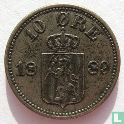 Norwegen 10 Øre 1889 - Bild 1