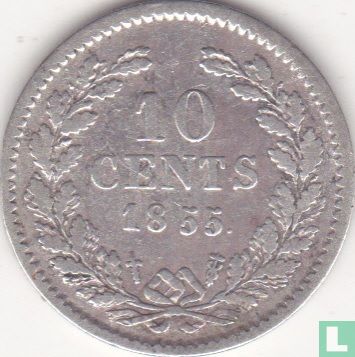 Nederland 10 cents 1855 - Afbeelding 1