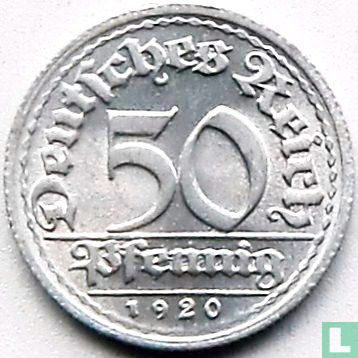 Deutsches Reich 50 Pfennig 1920 (D) - Bild 1