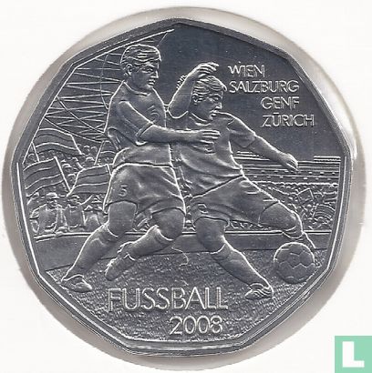 Autriche 5 euro 2008 (special UNC) "European Football Championship - 2 players" - Image 1