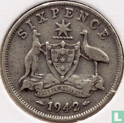 Australie 6 pence 1942 (Melbourne) - Image 1