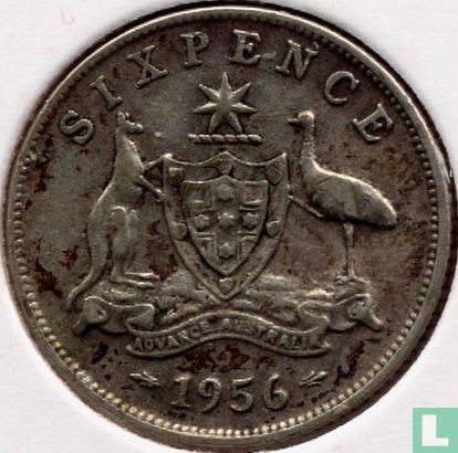 Australië 6 pence 1956 - Afbeelding 1