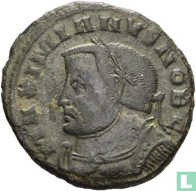 Galerius Caesar 293-305, AE Follis Lugdunum 301-303 - Afbeelding 1