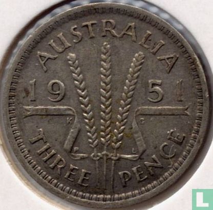 Australië 3 pence 1951 (PL) - Afbeelding 1