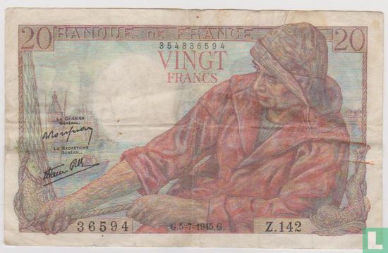 Frankreich 20 Francs Banknote - Bild 1