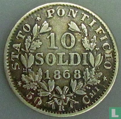 États pontificaux 10 soldi 1868 (type 2) - Image 1