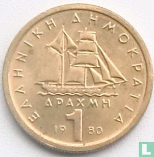 Grèce 1 drachma 1980 - Image 1