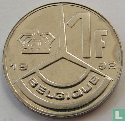 België 1 franc 1992 (FRA) - Afbeelding 1