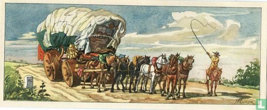 Vrachtwagen door acht paarden getrokken (omstreeks 1700) - Afbeelding 1