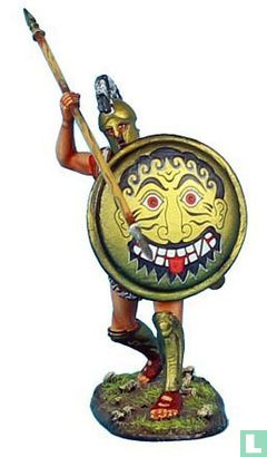 Hoplite with Bronze Reinforced Linen Armor & Corinthian Helmet - Image 2