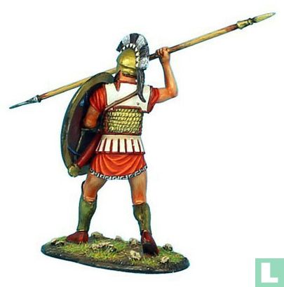 Hoplite with Bronze Reinforced Linen Armor & Corinthian Helmet - Image 3