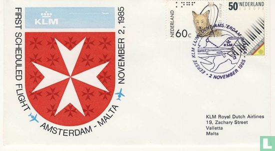 First flight KLM Amsterdam-Malta