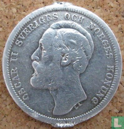 Sweden 1 krona 1877 - Image 2