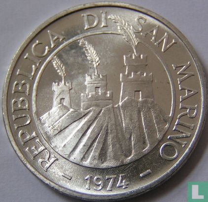San Marino 500 lire 1974 "Pigeons" - Afbeelding 1