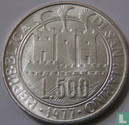 San Marino 500 lire 1977 "Elixir of death in the skies" - Afbeelding 1
