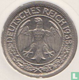 Duitse Rijk 50 reichspfennig 1938 (zonder hakenkruis - G) - Afbeelding 1