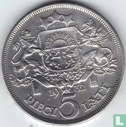 Latvia 5 lati 1932 - Image 1