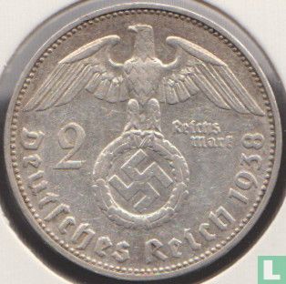 Empire allemand 2 reichsmark 1938 (F) - Image 1