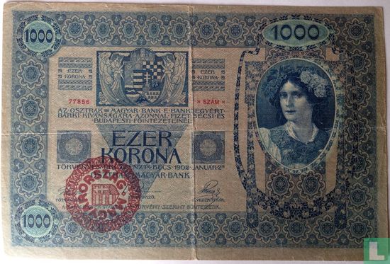 Hungary 1,000 Korona ND (1920) - Image 1