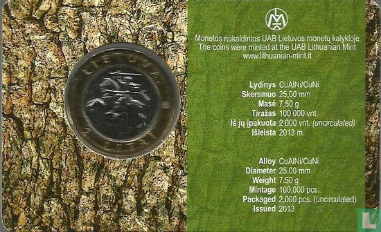 Litouwen 2 litai 2013 (coincard) "Stelmužes Ažuolas" - Afbeelding 2