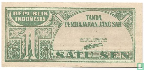 Indonesia 1 Sen 1945 - Image 1