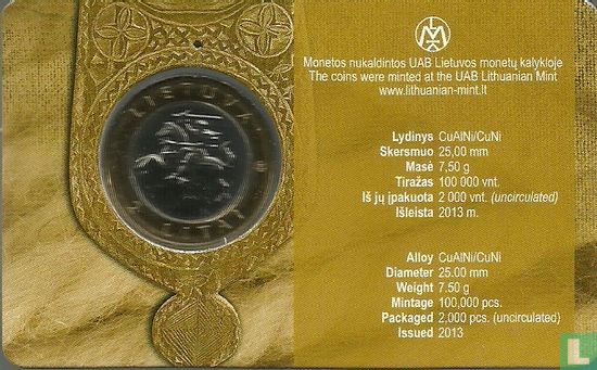 Litouwen 2 litai 2013 (coincard) "Verpste" - Afbeelding 2