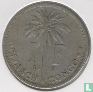 Belgian Congo 1 franc 1922 (NLD) - Image 1