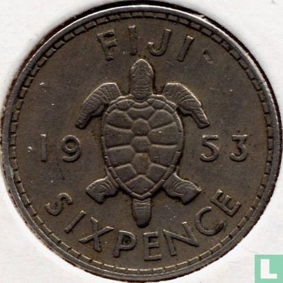 Fidji 6 pence 1953 - Image 1