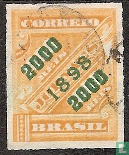 Timbre, surcharge 1898 sur timbre pour journaux
