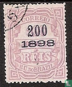 Briefmarke, aufdruck 1898 auf Zeitungsmarke