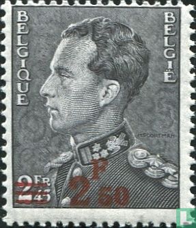 Koning Leopold III, met opdruk