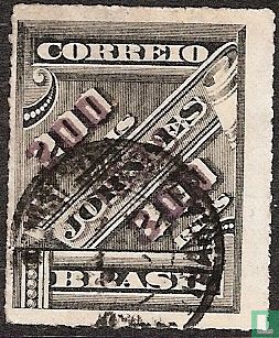 Briefmarke, aufdruck 1898 auf Zeitungsmarke 