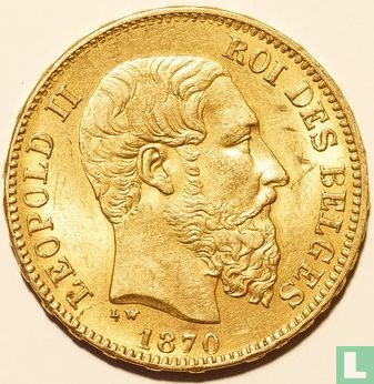 Belgien 20 Franc 1870 (Prägefehler) - Bild 1