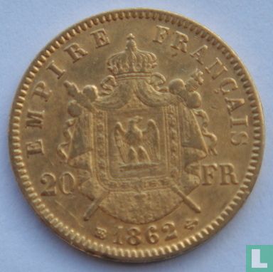 Frankrijk 20 francs 1862 (BB) - Afbeelding 1