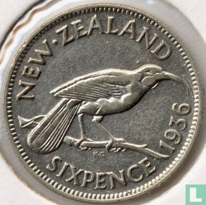 New Zealand 6 pence 1936 - Image 1
