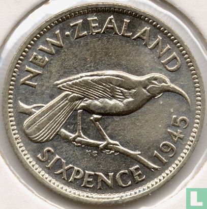Nieuw-Zeeland 6 pence 1945 - Afbeelding 1