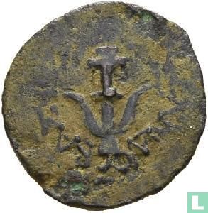Judea, Dynastie van de Hasmoneeën. Alexander Jannaeus 103-76 v.C., AE Prutah - Afbeelding 2