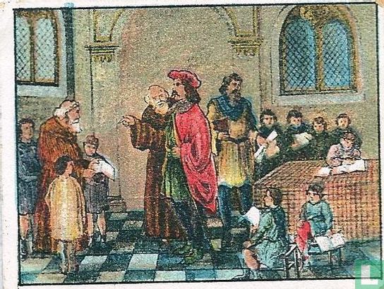 Karel de Groote bezoekt een school. - Image 1