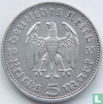 Duitse Rijk 5 reichsmark 1935 (A) - Afbeelding 1