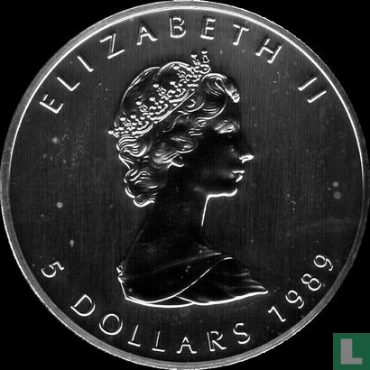 Canada  5 dollars 1989 (zilver) - Afbeelding 1