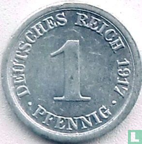 Empire allemand 1 pfennig 1917 (E) - Image 1