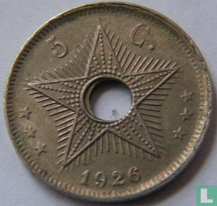 Congo belge 5 centimes 1926 - Image 1