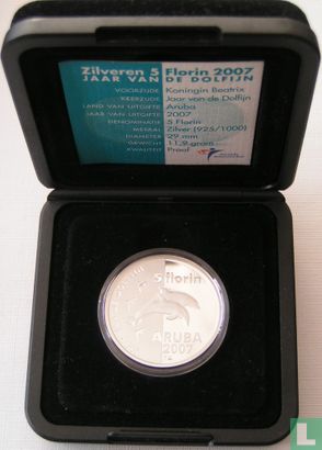 Aruba 5 florin 2007 (PROOF) "Year of the dolphin" - Image 3